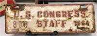 1964 US Congress staff license plate