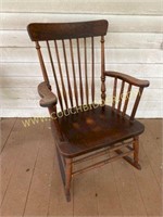 Antique wooden rocking chair