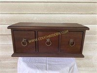 Wooden three drawer box