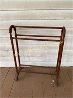 Antique wooden blanket rack