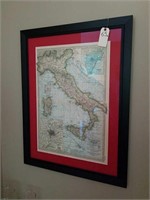 FRAMED MAP OF ITALY