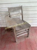 Antique wooden school chair