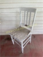 Antique chippy paint white chair