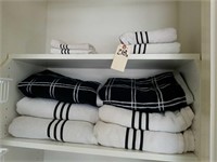 BLACK & WHITE TOWELS, WASH CLOTHES ETC