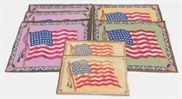 Lot of 7 Antique U.S. Flag Tobacco Felts/Blankets