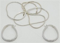 New 1 1/2" long Crystal Studded Oval Earrings w/