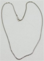 14k White Gold Solid Chain - 16”