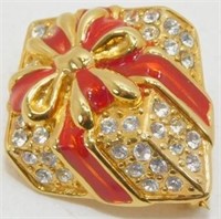 Vintage Monet Jeweled Package Pin