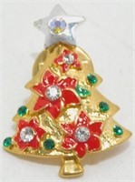 Jeweled Christmas Tree Tack Pin