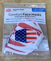2 Pk Washable/Reusable "American" Cloth Face Mask