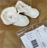 Baby Slippers (0 to 6 mos) Ivory