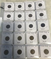 40 LINCOLN CENTS: 1909-1929
