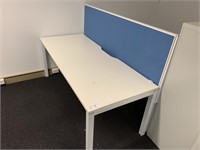 2 White Timber 2 Person Work Stations