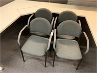 4 Grey Fabric Visitors Arm Chairs