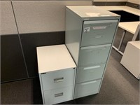 2 Steel 2 & 4 Drawer Filing Cabinets