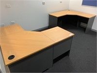 2 Timber L Shaped Office Desks