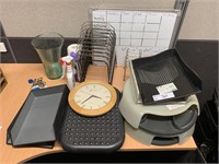 Filing Stands, Trays, Noticeboard, Clock etc
