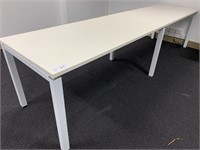 2 White Timber Topped Office Tables