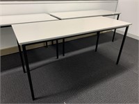 3 Grey Timber Top Office Tables