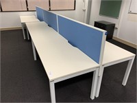 3 Double Sided Timber Work Stations with Partition