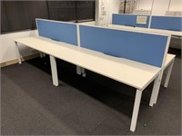 2 Double Sided Timber Work Stations with Partition