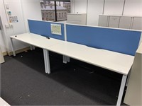 2 Double Sided Timber Work Stations with Partition