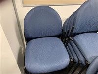14 Blue Fabric Stackable Visitors Chairs
