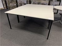 3 Grey Timber Rectangular Tables & 1m Dia Table