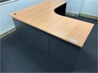 2 Timber Framed L Shaped Office Desks