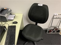 2 Black Fabric Swivel Base Typists Chairs