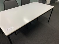 3 Grey Timber Topped 1.5m Office Tables