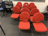 11 Red Fabric Students Chairs