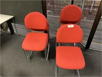 11 Red Fabric Students Chairs