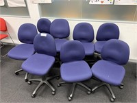 8 Decorative Fabric Swivel Base Typist Chairs