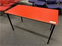 3 Red Timber Topped 1.5m Office Tables