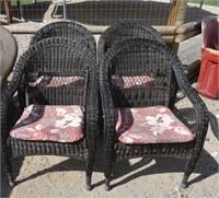 4- Wicker Patio Chairs