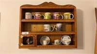 Coffee Mug Shelf w/ Maxine Coffee Mugs 24.5 x 5 x