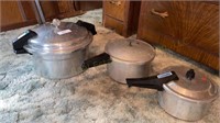 Three Pressure Cookers NOTE One missing the