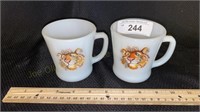 Two Fire King Esso Coffee Mugs