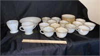 Set Fire King Gold-Rimmed Dishes