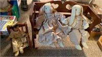 Doll Bench and Doll Chair w/ Nurse Doll and