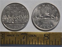 1982, 1986 Canada 1 dollar coins