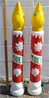 Pair of vintage blow mold candles - info
