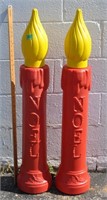 Pair of vintage blow mold candles- info