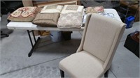 Upholstered Occasional Chair & Pillows