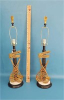 2-Snowshoe lamps,1 lamp shade 31"