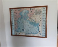 Framed Map of Lake St. Clair.