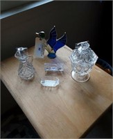 Lot - (4) Pcs of Glassware & Leaded Glass Duck.