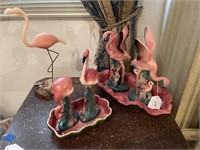 5 - Flamingo Statues and Trays