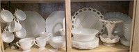 White Depression Glass & Milk Glass